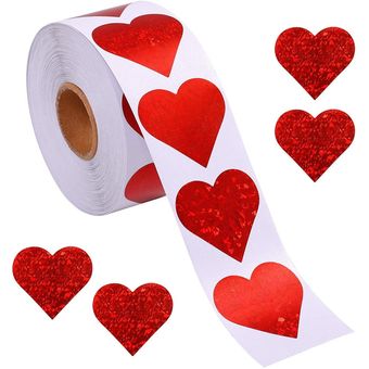 500 piezas con forma de corazón etiquetas de San Valentín día de emb 