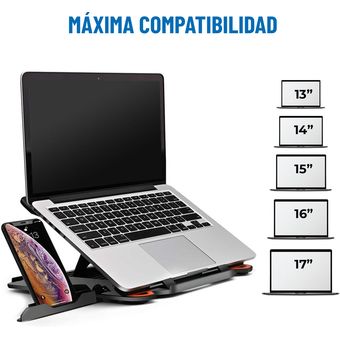 Soporte Notebook y Celular plegable altura ajustable