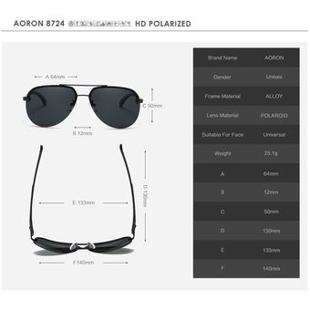 Aoron Alloy Men's Sunglasses Polarized Coating Mirror Sun 