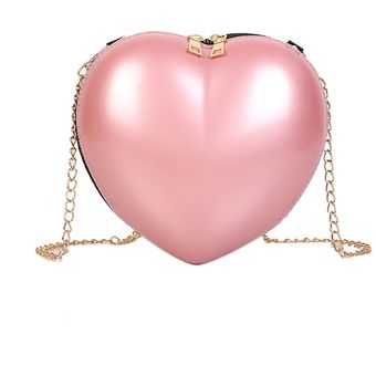 Bolso cruzado con cremallera y forma de corazón para mujer, moderno