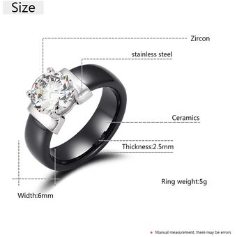 Anillo De Cerámica De Cristal De Gran Quilate Femenino Rosa 