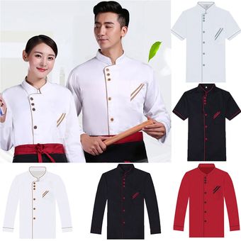 Chaqueta de Chef de manga larga unisex abrigo uniforme de servicio de cocina de hotel ropa de trabajo ropa de pareja 