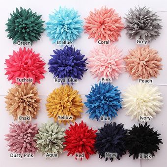 7cm 2,75 pulgadas flor de satén de seda para diademas Flores de corteza de tela Vintage para horquillas 10 Uds. accesorios de Boutique 