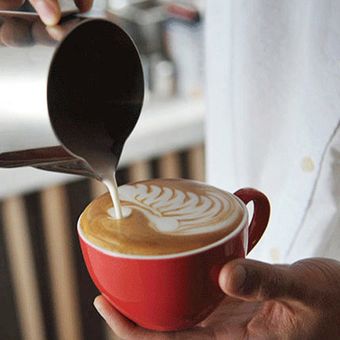 #1 Jarra de café Crema de leche con leche Acero inoxidable Jarra de espuma de leche de café Espresso Latte Art Style Jarra 