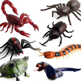 Serpiente falsa 3D con Control remoto para niños truco aterrador regalos de navidad Control remoto juguete de broma broma accesorios insectos 