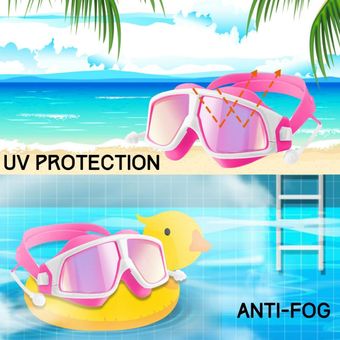 New Anti-niebla protección UV gafas de natación piscina gafas de natación auricular chico niños de silicona a prueba de agua de juguete de regalo 