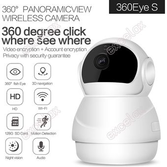 3D Navi panorámico inalámbrico 1080 P 2MP HD WiFi hogar bebé Monitor Nanny Robot IP Cámara teléfono móvil Video vigilancia audio de 2 vías 