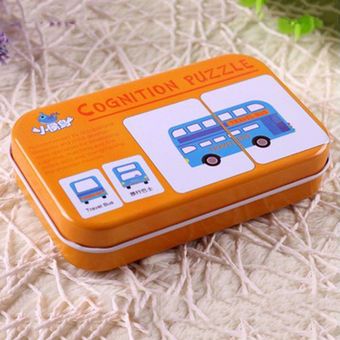 Tarjeta cognitiva universal para niños con caja de transporte de hierr 