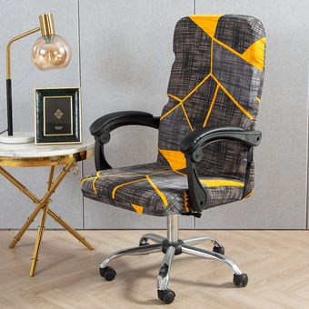 estilo geométrico estampado elástico cubierta silla de oficina lavable brazo de ordenador silla deslizante giratorio Protector de silla #geometry7 