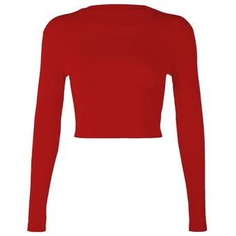 SUCHCUTE-Camiseta lisa de manga larga para mujer  camiseta blanca sa.. 