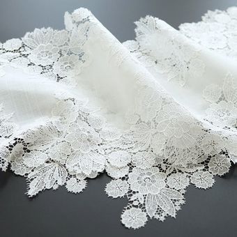 encaje Camino de mesa blanco bordado americano algodón mant lino 