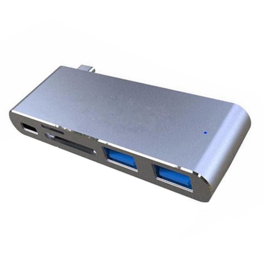 Cuatro en una aleación de aluminio de expansión multifuncional con el lector de tarjetas de adaptador de puerto múltiple de carga de PD para MacBook Pro 1 set