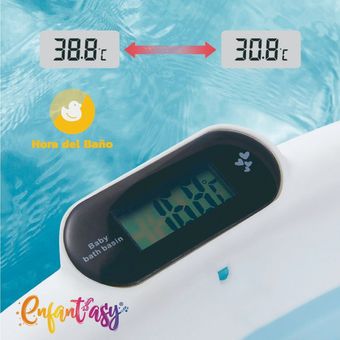 Bañera tina para bebe plegable con termometro mas cojín azul