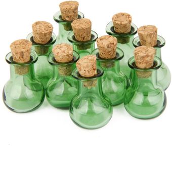 Profusion Circle Juego de 10 Mini Botellas de Cristal Transparente para tapón de Corcho 