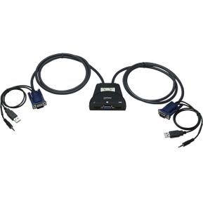 INTELLINET - MUX KVM MINI USB 2:1 CON CABLES+AUDIO
