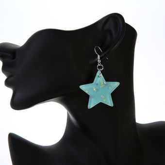 1pair Proceso Flash Estrellas Gotas Pendientes Pendientes De 