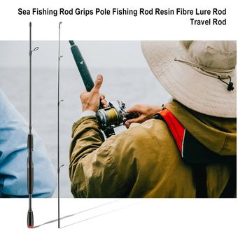 Pesca Mar Rod apretones polo caña de pescar resina de fibra señuelo de Rod del recorrido de Rod negro y plata recta 