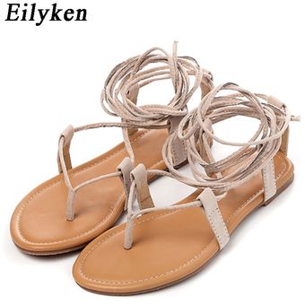 Eilyken cruza las correas y las sandalias romanas sandalias La Sra 