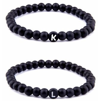 Piedra Natural Tonta Diy Id 26 Letras Pulseras Para Hombres 