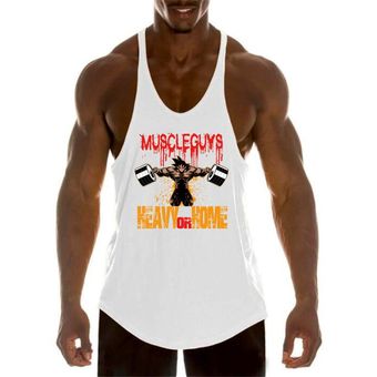 Hombre Camiseta Tank Top Escote Redondo Estampado Estilo Fitness Sport Culturismo Camisa 