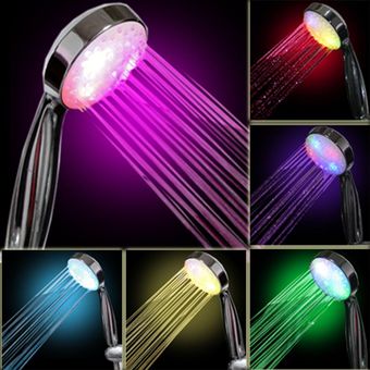 Generic 7 Color LED Lights Handheld Romántico Rompecabezas de ducha automática para baño 