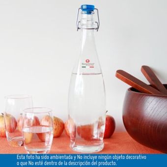 Botella de Agua 1lts - Proveedor de botella de vidrio de 1 litro con tapa