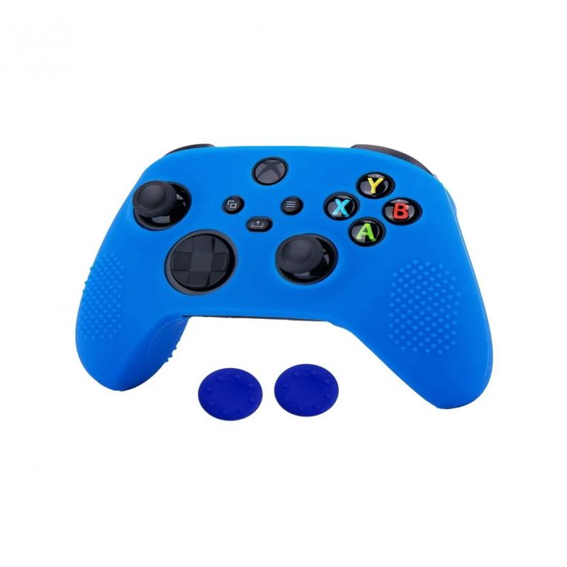 Xbox One Series S / x Funda de silicón azul + 2 grips