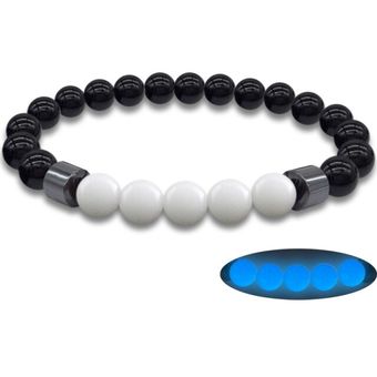 Pulsera Luminosa En La Oscuridad De La Obsidiana Natural Luz 