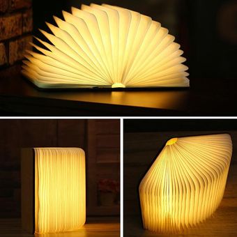 Dupont de madera LED LED Flip Libro Luz de noche Luz de Luz Luz de Luz de Luz 