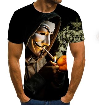 Camiseta para hombre 3D estampada cara de Joker camiseta informal de cuello redondo para hombre camisetas divertidas de manga corta de payaso camisetas de verano del para hombre TXU 1789 