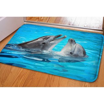 sala de estar alfombras 3D con estampado de delfines para el hogar 