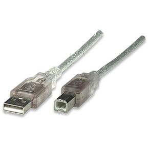 MANHATTAN - CABLE USB V2.0 A-B 4.5M, PLATA