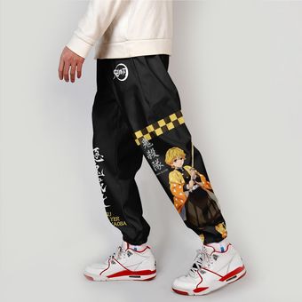 3D Anime pantalones de carga Harajuku Streetwear demonio Cazavampiros Kimetsu no Yaiba cintura elástica Harem Joggers de Hip Hop Pantalones #V07442 