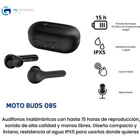 Audifonos Motorola Moto Buds 085 Inalambricos Color Negro
