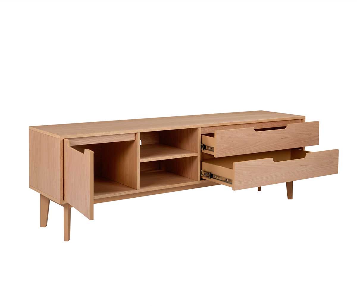 Mueble para tv Talitha 160 cm Estilo Contemporáneo Color Encino