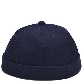 Sombrero ajustable sin mangas para mujer  gorra de motero de marinero Docker  gorro informal con lazo de Calavera  sombrero liso    Navy Blue 