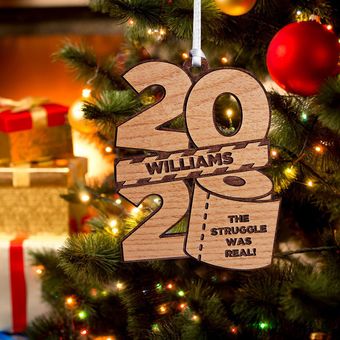 2020 Adornos de Navidad creativos Papel higiénico Crisis Colgante Colgante de madera Árbol de Navidad personalizado Decoraciones 
