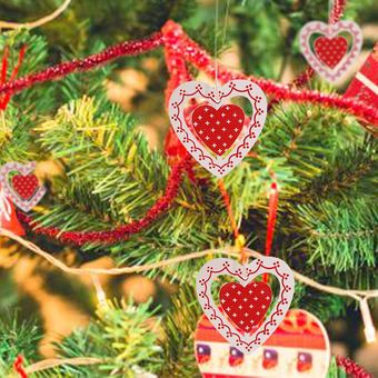 Artesanías de madera Patrón de color creativo Colgante de Navidad DIY Decorativo Amor 