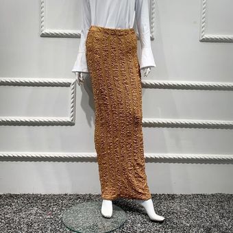 de punto mus Falda larga de tubo para Mujer Faldas de Moda coreana 