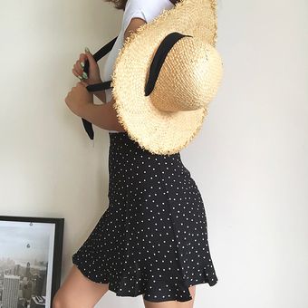 falda informal con est Minifalda bohemia de cintura alta para mujer 