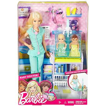 Muñeca Barbie Pediatra Doctora Gemelos Bebes Original