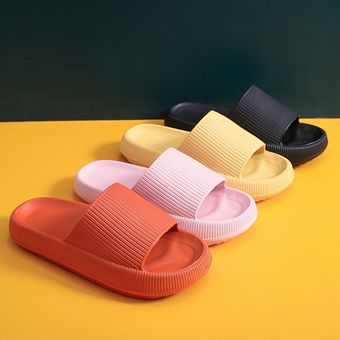 Sandalias de diapositivas mujeres de la plataforma gruesa zapatillas de playa de verano Eva suave Único 