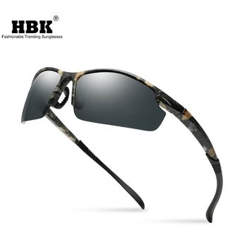 Hbk Semi Rimless Camouflage Mens Sports Sunglasses Polarized 