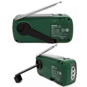 Verde Radio Fm De13 Fm Mw Sw Crank Dynamo Radio de emergencia solar 