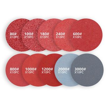 Rojo Accesorios de pulido eléctricas 2 pulgadas de papel de lija Conjunto pulido Papel de lija 