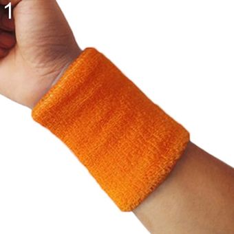 Comfortable Cotton Wrist Support Brace Women Men Sports Sweatbands Hand Protection Running Badminton Baseball Tennis Wristband #Orange 