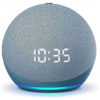 Amazon - Parlante Inteligente Amazon Echo Dot 4ta Alexa Con Reloj Azul