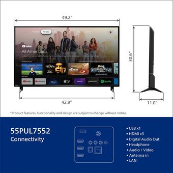 Televisor philips 50 led 4k 3840 x 2160 60hz smart tv android bluetooth  google play (reacondicionado)