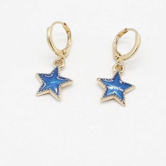 Pendientes De Estrellas Azules Exquisitos De Corea De De De 