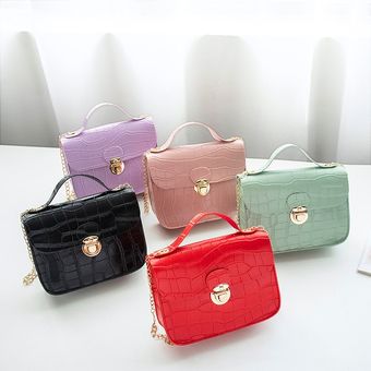 Bolso cuadrado pequeño con diseño de cocodrilo para mujer #Green moda coreana bandolera de hombro para teléfono móvil 